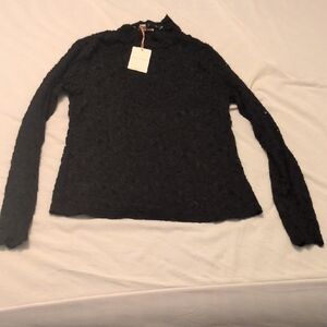 Skies Are Blue Black Textured Blouse